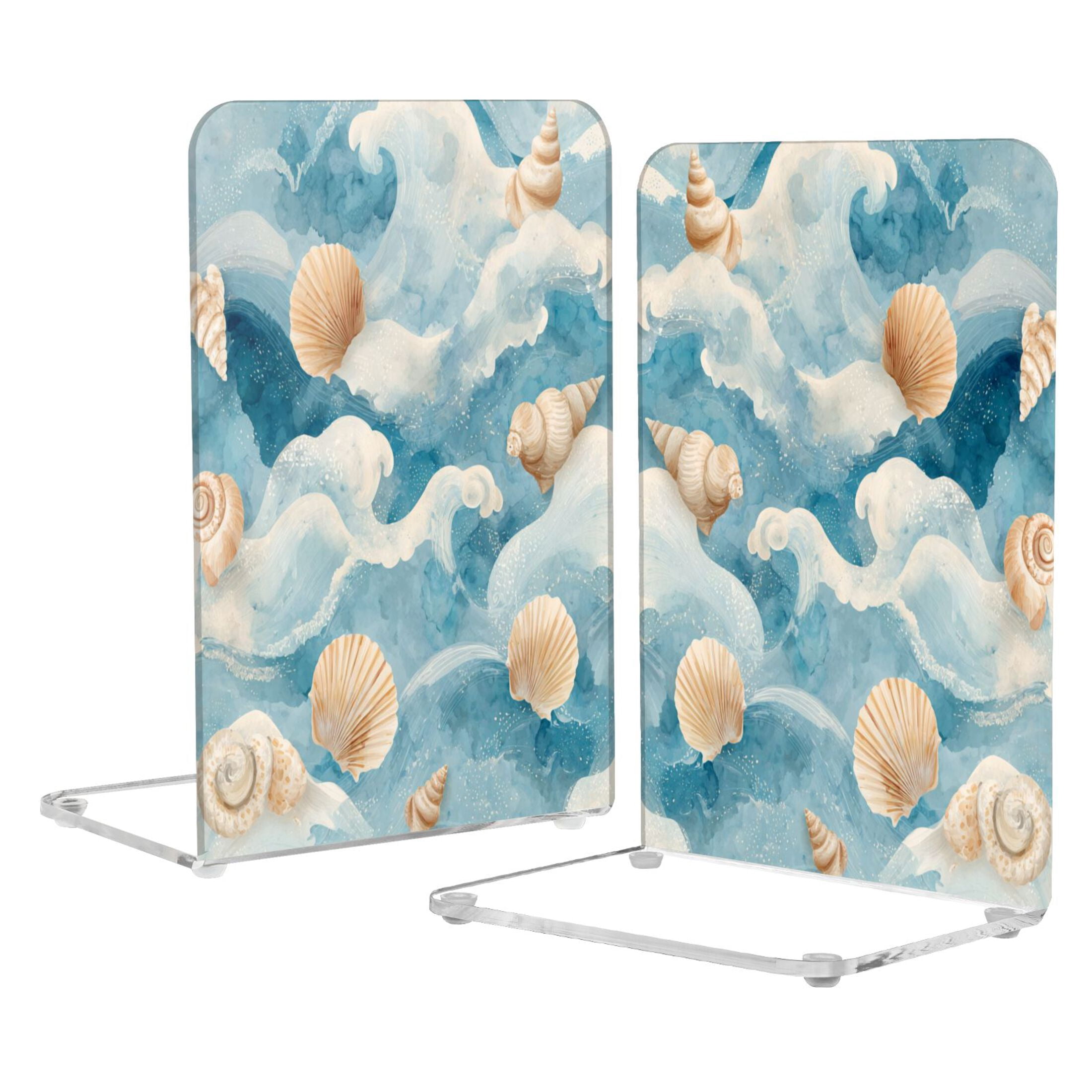 2Pack Acrylic Bookends Clear L-Shaped Book Holders with Non-Slip Pads ...