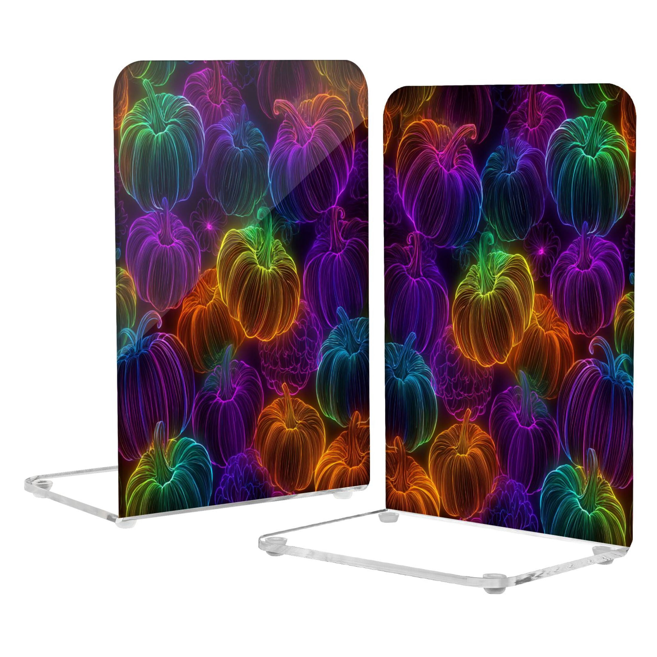 2Pack Acrylic Bookends Clear L-Shaped Book Holders with Non-Slip Pads ...