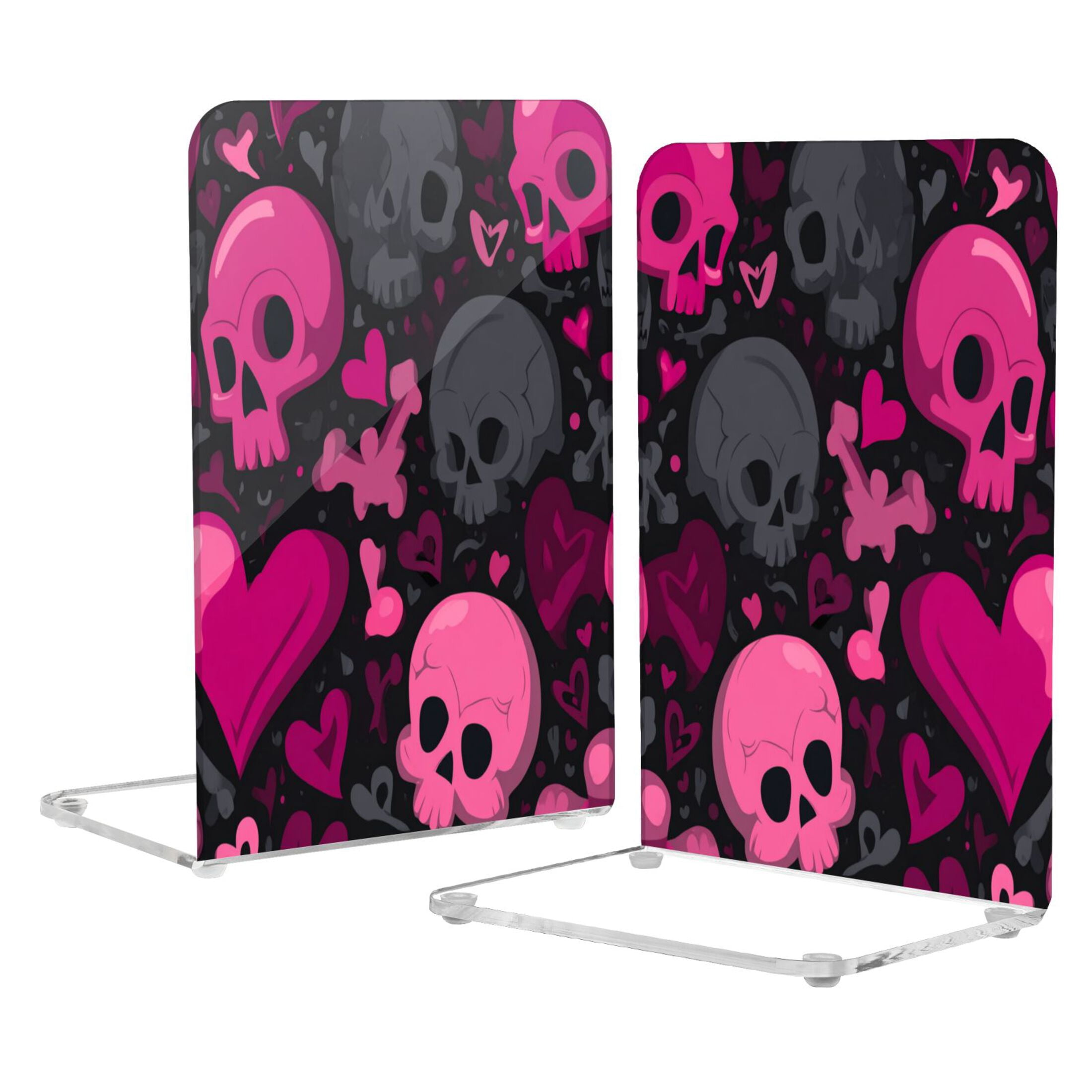 2Pack Acrylic Bookends Clear L-Shaped Book Holders with Non-Slip Pads ...