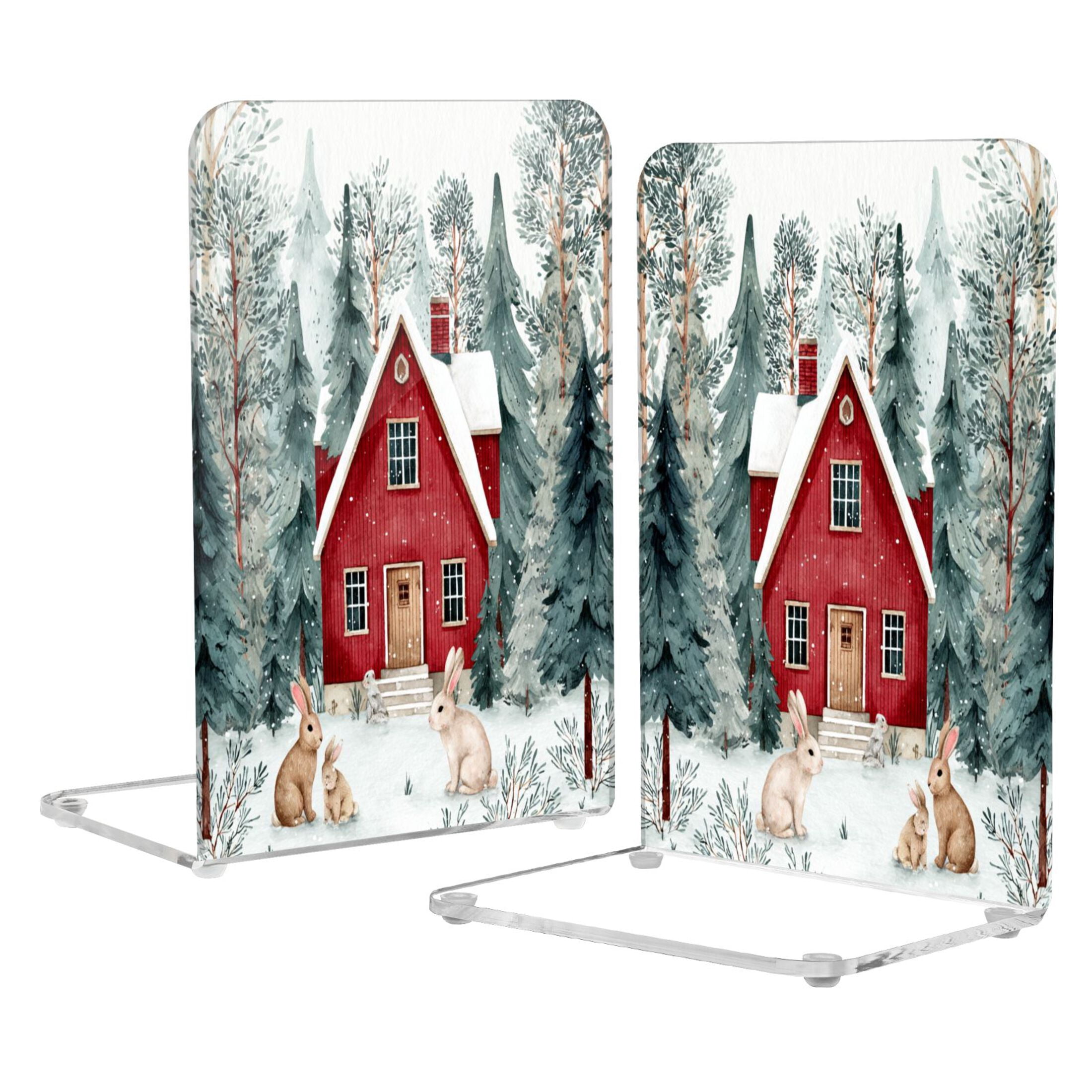 2Pack Acrylic Bookends Clear L-Shaped Book Holders with Non-Slip Pads ...