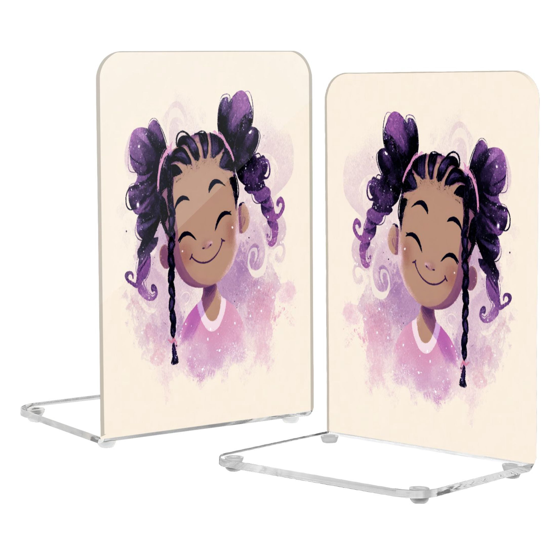 2Pack Acrylic Bookends Clear L-Shaped Book Holders with Non-Slip Pads ...