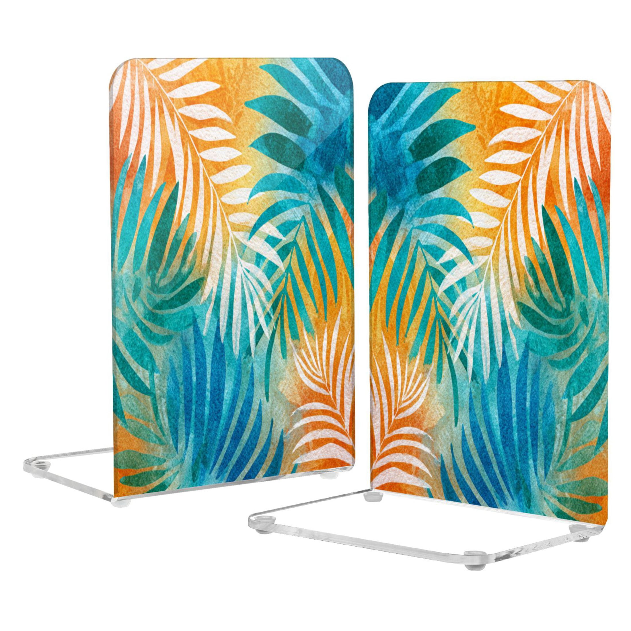 2Pack Acrylic Bookends Clear L-Shaped Book Holders with Non-Slip Pads ...