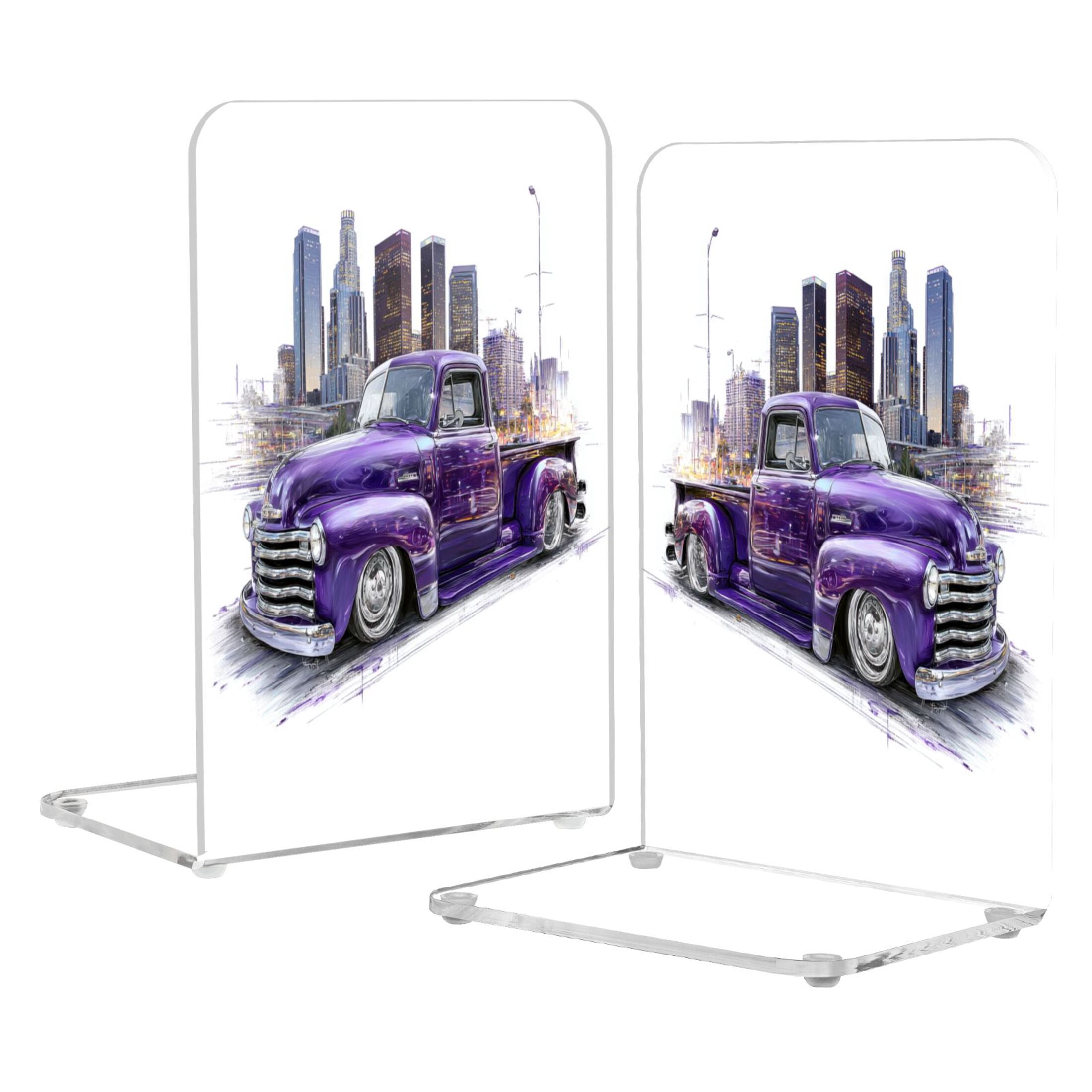 2Pack Acrylic Bookends Clear L-Shaped Book Holders with Non-Slip Pads ...