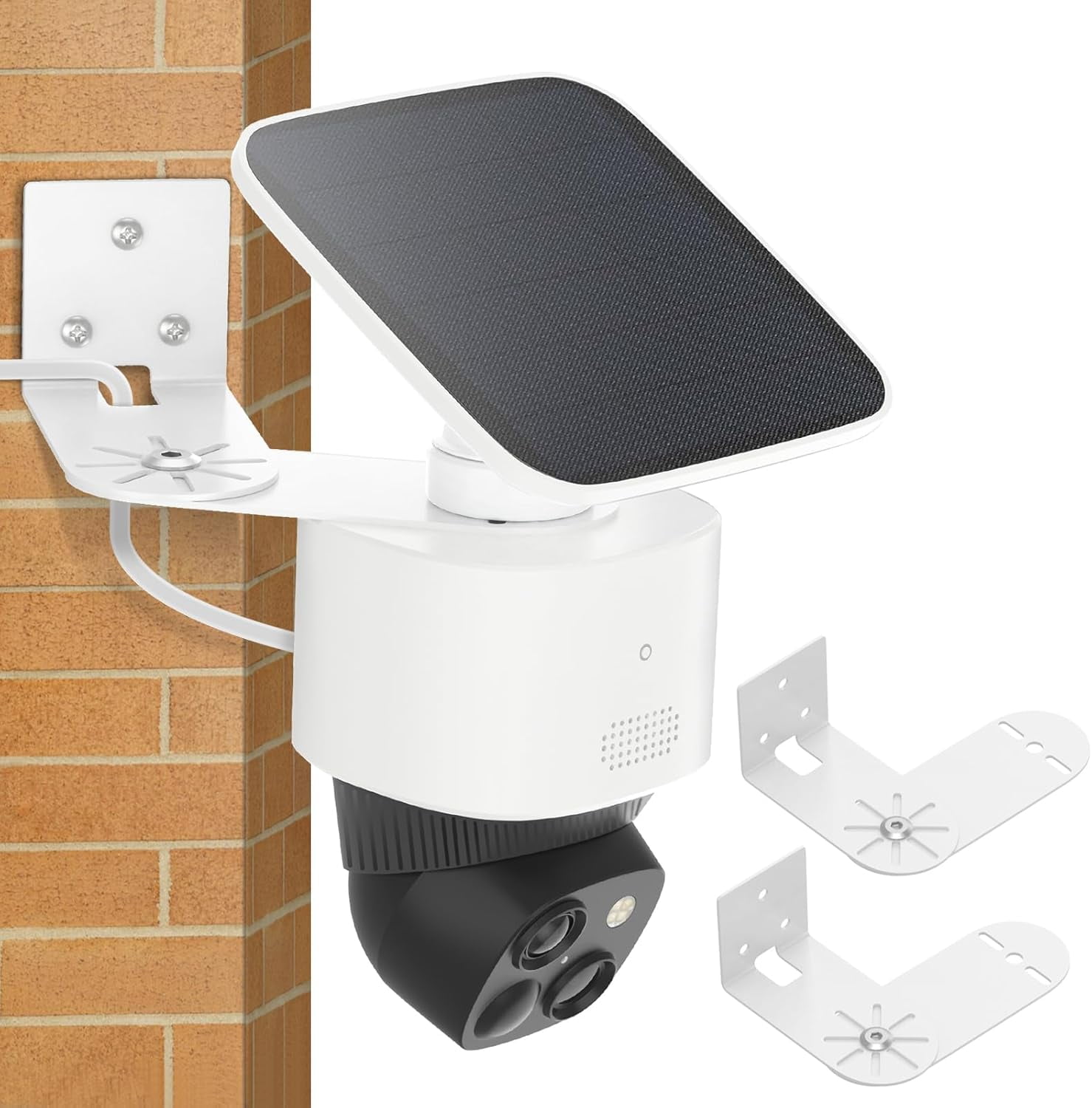 2Pack Adjustable Corner Mount Bracket for Eufy Security SoloCam S340/E30/E42 Metal Wall Mount for Eufy S340 with Coverage of 270° on Both Sides of The House, Reduce Blind Spots, Keep 360° Swivel