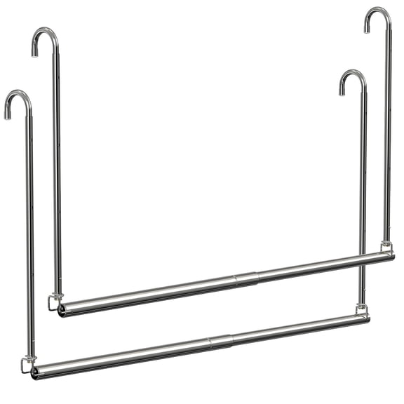 2Pack Adjustable Hanging Closet Rod,Closet Extender Hanging Rod for Clothes