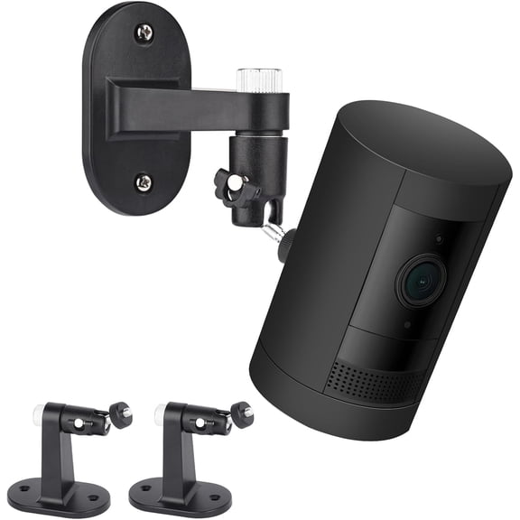 2Pack Adjustable Security Wall Mount Bracket for Stick Up Cam & Outdoor Cam Plus, Perfect View Angle for Your Surveillance Camera System - Black