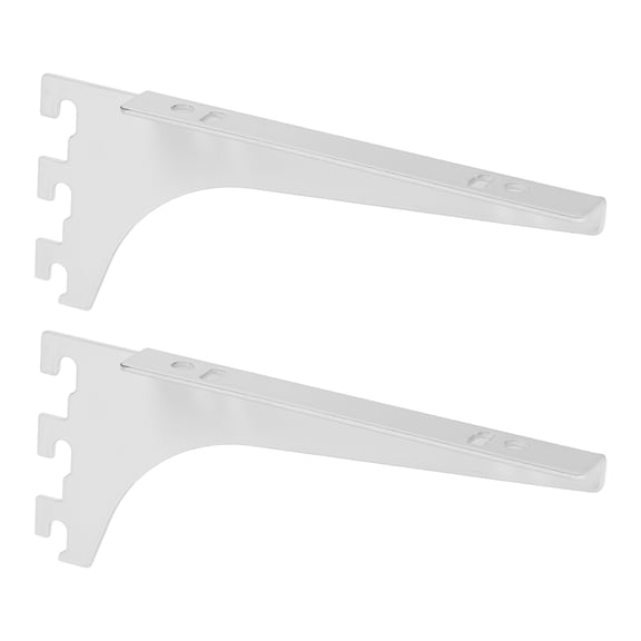 2Pack Adjustable Shelf Brackets, 6.5" Single Track System Heavy Duty Shelving Brackets Metal Stands for Closet, Bookshelf, Store Shelving, White