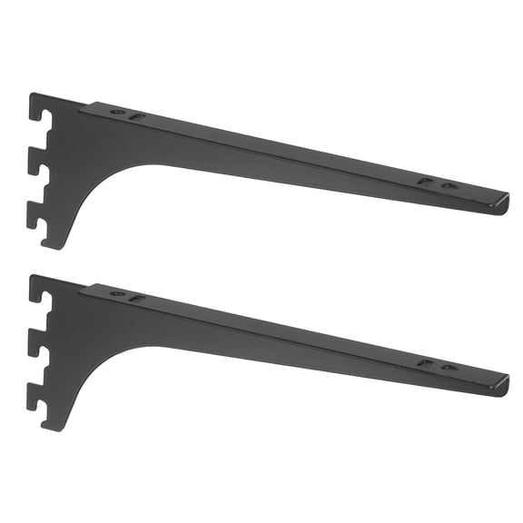 2Pack Adjustable Shelf Brackets, 8.5" Single Track System Heavy Duty Shelving Brackets Metal Stands for Closet, Bookshelf, Store Shelving, Black