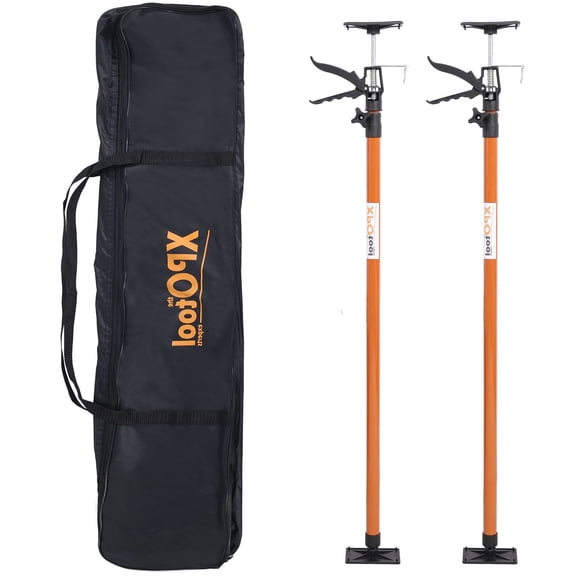 2-Pack Adjustable Support Poles, Steel Support Rods with Carry Bag, Extends 45 to 114 Inches for Drywall and Cabinet Installation