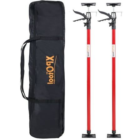 2Pack Adjustable Support Pole Set in Steel, Extends from 45 to 114 Inch, Jacks, Cargo Bars, and Installing Cabinets