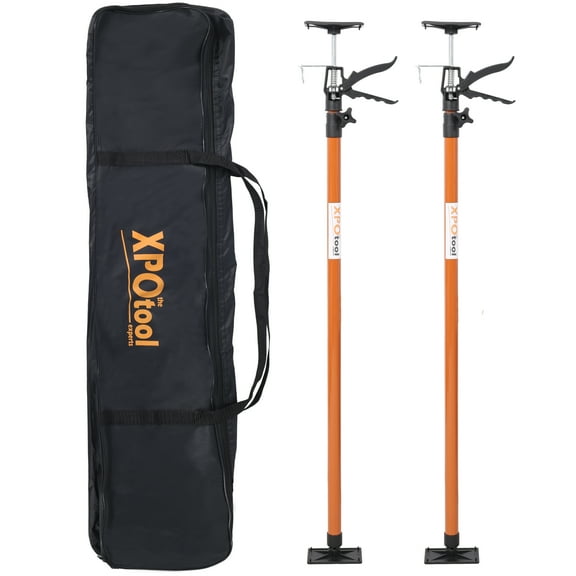 2Pack Adjustable Support Pole,Steel 3rd Hand Support System,Support Rod for Jacks Cargo Bars Drywalls,Cabinet Jacks for Installing Cabinets,Extends from 45 to 114 Inch ,with carrry bag,