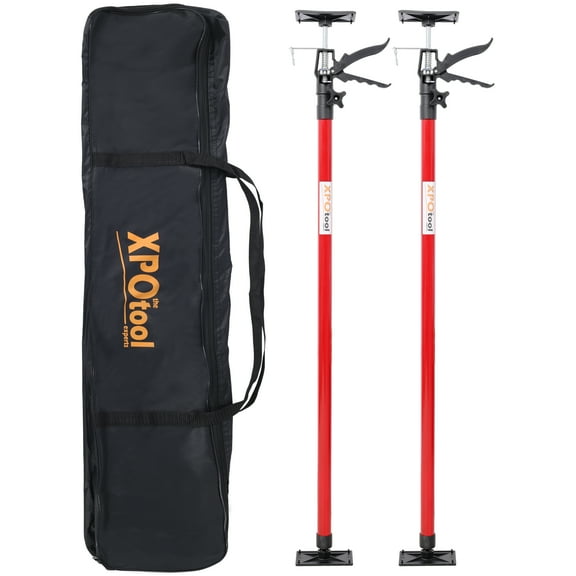 2Pack Adjustable Support Pole,Steel 3rd Hand Support System,Support Rod for Jacks Cargo Bars Drywalls,Cabinet Jacks for Installing Cabinets,Extends from 45 to 114 Inch ,with carry bag,