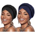 thumbnail image 1 of 2Pack African Women Turban Caps Pre-Tied Twisted Turbans Head Scarf for Women Hair Wraps Cover Beanie Cancer Chemo Headwear, 1 of 7