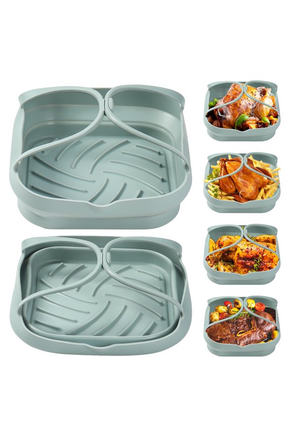 Air Fryer Silicone Liners 8 Inch Square Air Fryer Liners, 2 Pack