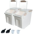 thumbnail image 1 of 2Pack Airtight Flour Storage Container 25 lb Rice Storage Container with Wheels Seal Locking Lid, Dog Food Containers with Measuring Cup& Scoop for Flour, Rice, Grain, (Pink), 1 of 14