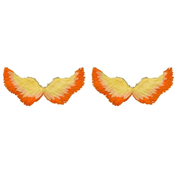 2Pack Angel Feather Wings Dress-Up Accessory, White Feather Wing Prop for Halloween Party, Carnival and Stage, Style A