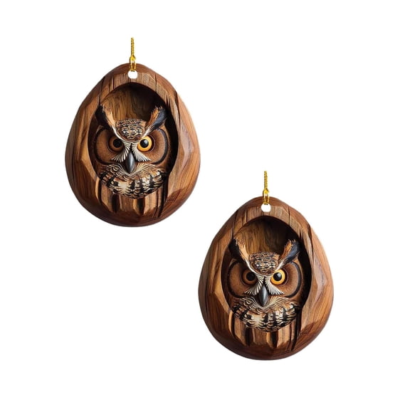 2Pack Animal Christmas Ornament Christmas Tree Animal Pattern 2D Acrylic Ornament Animal Decoration Seasonal For Christmas Tree Ceiling Christmas Keepsake Hangs Home Decor