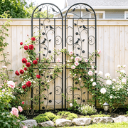 2Pack Anti-rust Metal Garden Trellis Wall Decorative Screen Privacy Fence for Vine Rose Cucumbers,19.7x82.7 inch