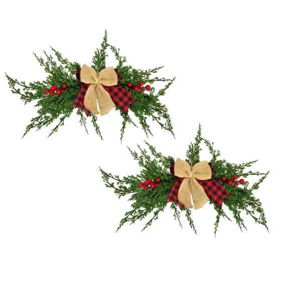 2Pack Artificial Christmas Wreath And Leafy Greenery Decoration Winter Christmas Wreath For Wall Lintel Decoration Wreath Home Decor