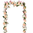 thumbnail image 1 of 2Pack Artificial Peony Flower Garland - Silk Peony Garland with Pink White Flowers for Wedding Party Table Decoration,6ft/Strand(White&Burgundy&Pink), 1 of 5