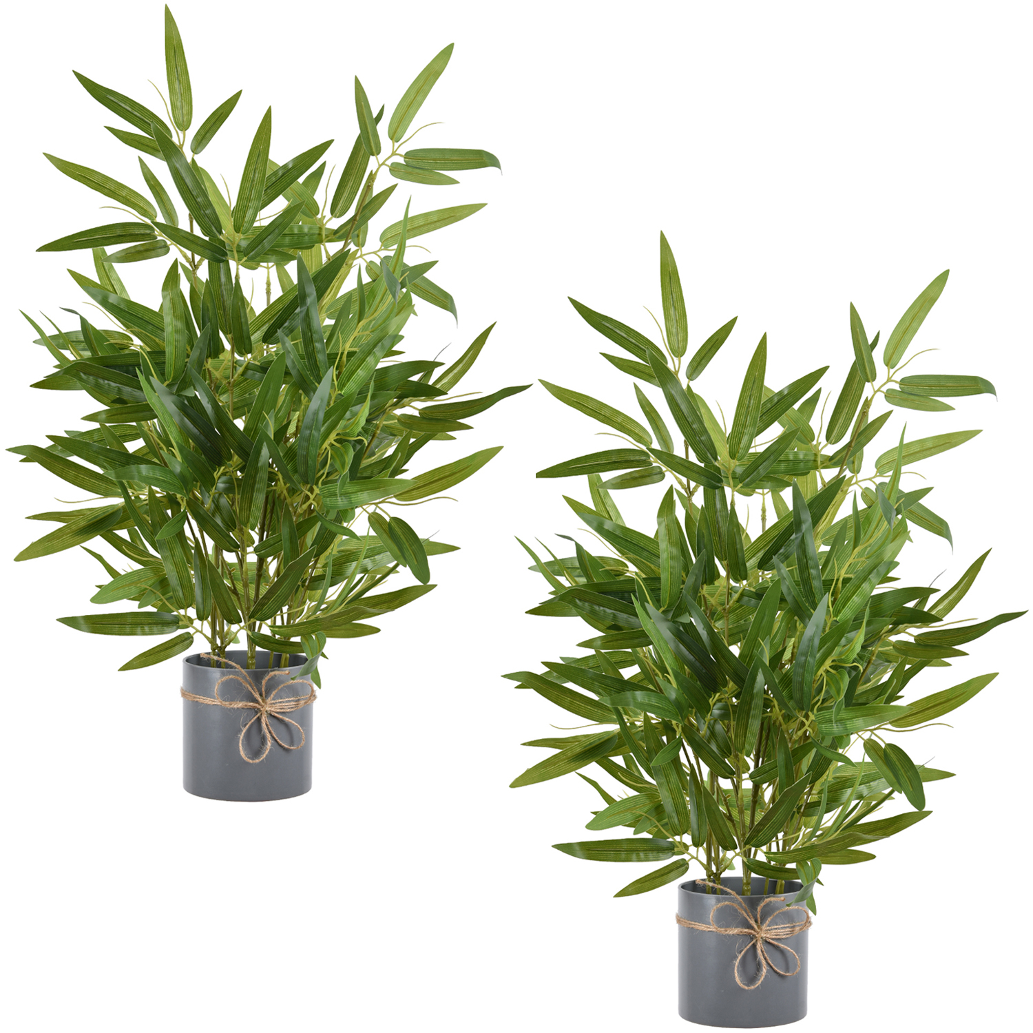 2Pack Artificial Plants Indoors in Pots, LONGRV Bamboo Plant, Green