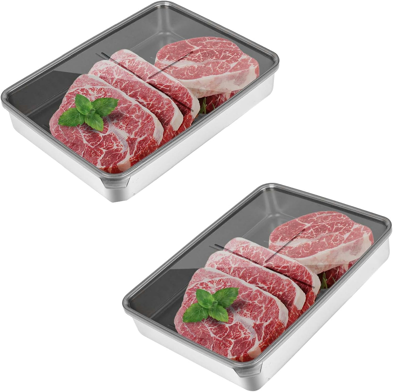 2Pack Bacon Container for Refrigerator,Deli Meat Container for Fridge ...