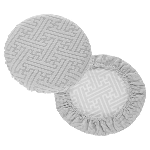 2Pack Bar Stool Covers Round, 12-14" Elastic Stool Seat Slipcover, Gray