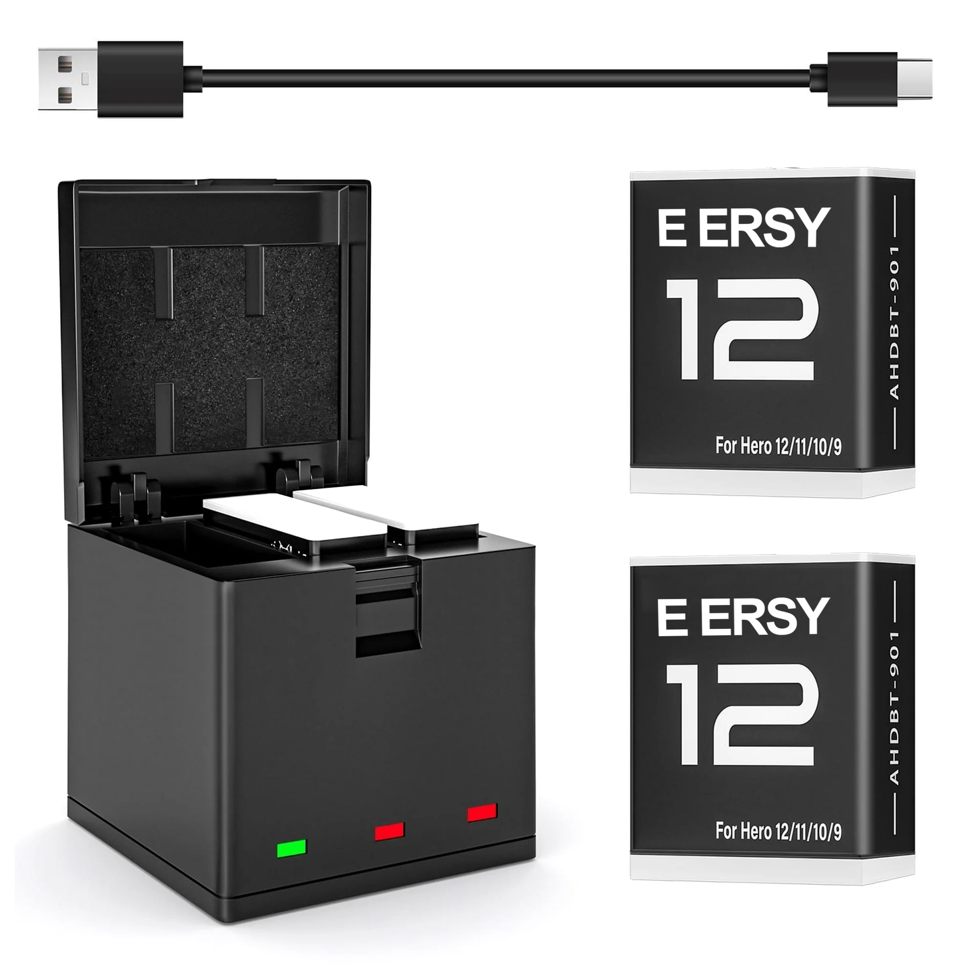 Walmart 2Pack 1800mAh Li-ion Batteries for Gopro Hero 12/11/10/9 