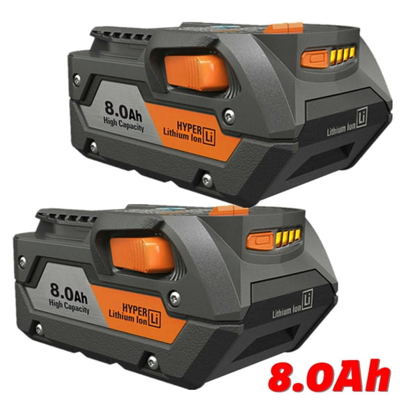 2Pack Battery Compatible with Ridgid R840085 8.0Ah Hyper Lithium Battery Rigid 18V R840087