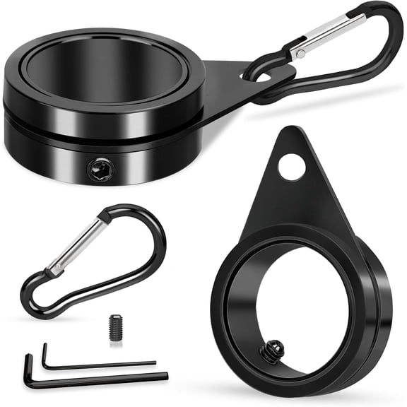 2Pack Black 1" Aluminum Flag Pole Spinning Rings, 360° Anti-Wrap Swivel Clips Fit 0.75-1.0 Inch Flagpoles