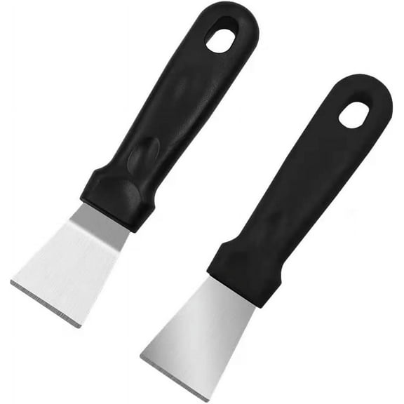 2Pack Blackstone Griddle Scraper Tool Metal Small Grill Scraper for Outdoor BBQ Stiff Grill Pan Cleaning Scraper Spatula, No need to change Flexible Blades