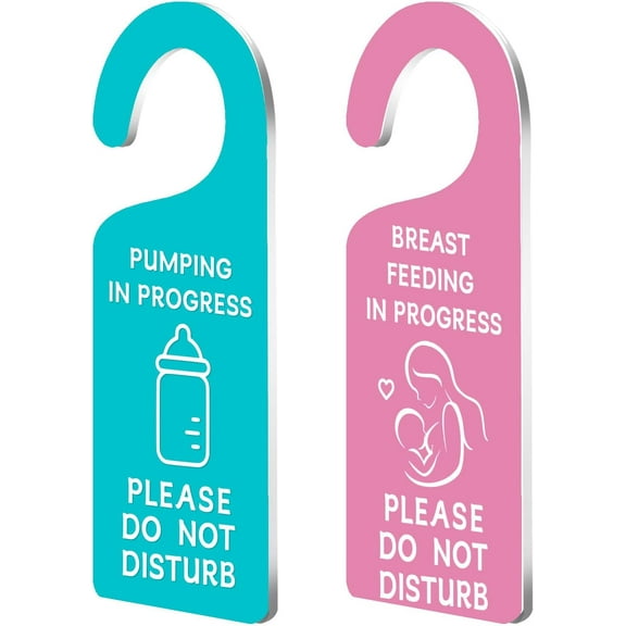 2Pack Breastfeeding in Progress Pumping in Progress Do Not Disturb Door Sign Breastfeeding Door Sign Engraved Acrylic Door Sign Hanger