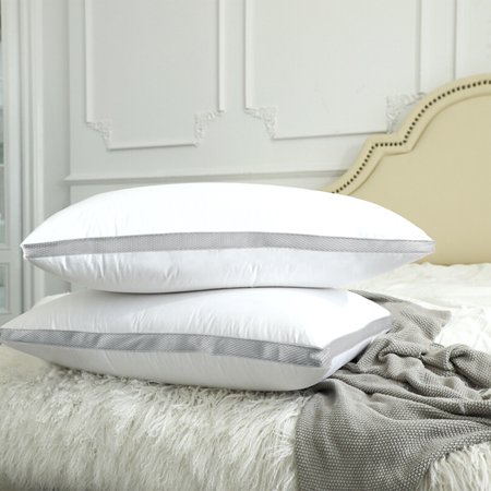 2Pack Breathable Cotton Pillows Hotel Down-Alternative Bed Pillow Set Queen King