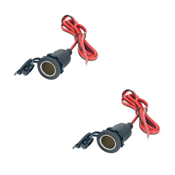2Pack Car Female Cigarette Lighter to O Ring Terminal 12V-24V Eyelet Terminal Harness Extension Charge Cable