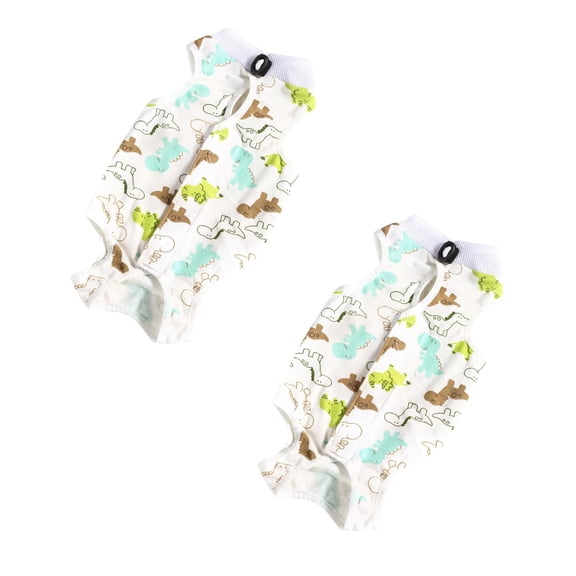 2Pack Cartoon Animal Dog Recovery Suit Onesie After Pet Spayed Neutered Shirt For Female Male Dogs Cats Surgical Postoperative Snuggly Vest For Abdominal Wounds Weaning Anti Licking Vest Pet Vest S