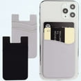 thumbnail image 1 of 2Pack Cell Phone Card Holder,Stick on Credit Card Wallet Silicone Double Pocket for Back of Cell Phone case-Black,Grey, 1 of 1