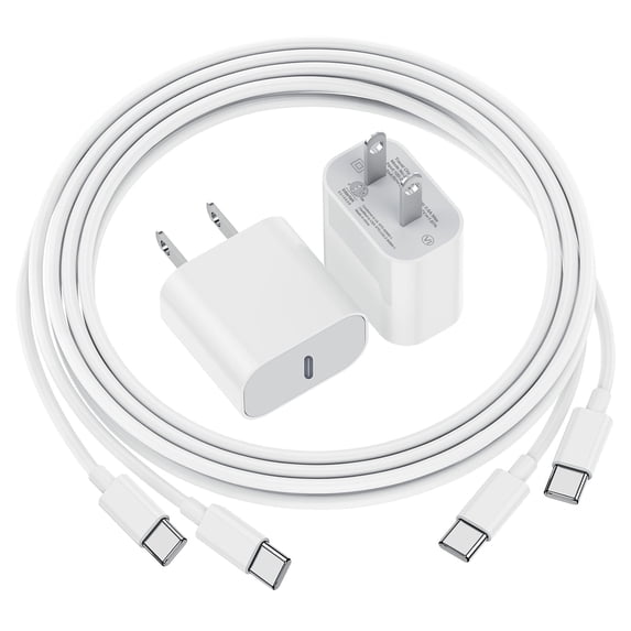 i Phone 17 16 15 Charger Fast Charging 2 Pack 20W USB C Charger Block Type C Chargers 6FT Cord Wall Phone Chargers Compatible with iPhone 17/16/15 Pro Max/Plus/S25 Case