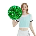 thumbnail image 1 of 2Pack Cheerleading Pom Poms with Handle Bulk Metallic Foil Plastic Fun Pom Poms for Dance, Matches, Squad Team Spirit Sports, Stage Performance, Carnival Celebration(Green), 1 of 3