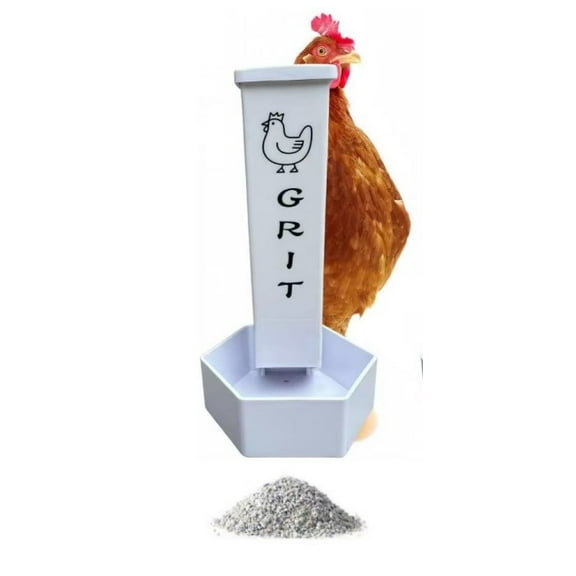 2Pack Chicken Grit Feeder, Shell Feeder with Lid, Chicken Poultry Feeders Trough, Accessories Supplies