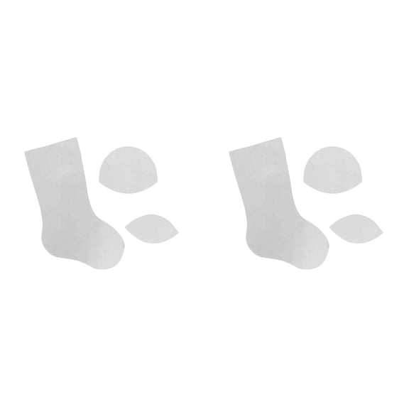 2Pack Christmas Stocking DIY Template Set, Quilting Sewing Template for Handmade Stockings, Patchwork Craft Tool, White