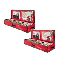 2Pack Christmas Storage Rack Spacious Under Bed Holiday Wrapping Paper Container For Gift Wrapping Ribbons Bows Wrapping Supplies Etc Home Textile Storage Home Decor