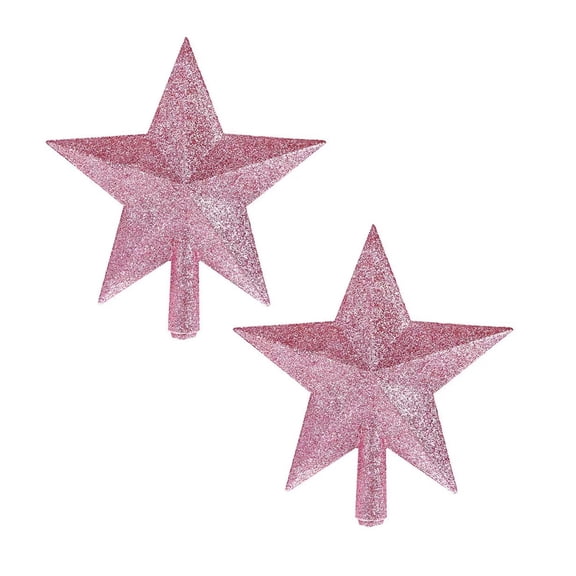 2Pack Christmas Tree Topper Glitter Five Pointed Star 15Cm Event & Party Home Decor