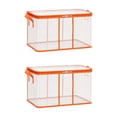 thumbnail image 1 of 2Pack Clear Zippered Storage Bags – 17.3x13.3x9.8in, Foldable Blanket Containers for Moving, Bedding, Clothing Organizer, 1 of 5