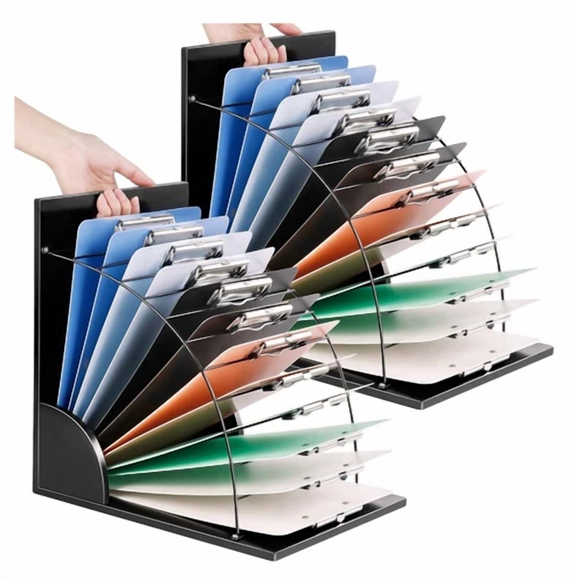 2Pack Clipboard Holder Organizer Wooden Clipboard Storage Rack Stand Desktop Fil