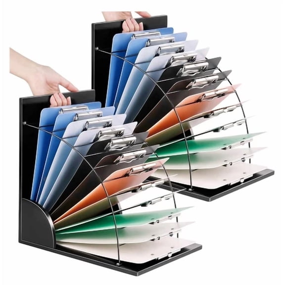 2Pack Clipboard Holder Organizer Wooden Clipboard Storage Rack Stand Desktop Fil