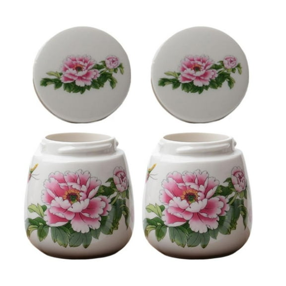 2Pack Coddled Egg Cups,Egg Coddlers Sets with Lids,Vintage Ceramic Soft Boiled Eggs Cooker,Rapid Eg g Poachers for Hard Boiled Eggs,Egg Maker Poached E gg Steamer Kitchen Gadget