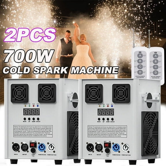 2Pack Cold Spark Firework Machine 3-16FT Stage Equipment Special Effect Machine with Remote DMX Control for Wedding Musical Show