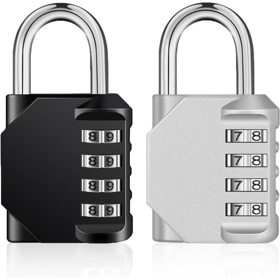2Pack Combination Lock, 4 Digit Combination Padlock Outdoor, School Lock, Gym Locks