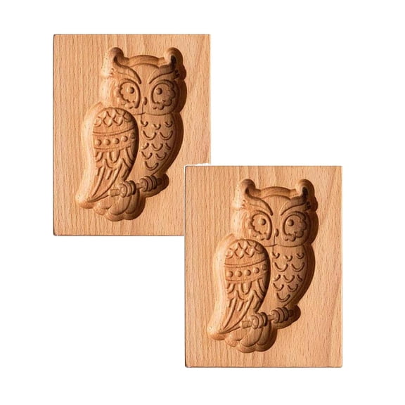 2Pack Cookie Cookie Stamp Embossing Craft Decorating Baking Tool Owl Biscuit Moulds Home Decor
