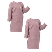 2Pack Cooking Long Sleeve Aprons For Women With Pockets Kitchen Cute Waitress Apron For Women Smoc Apron Sleeve Home Decor